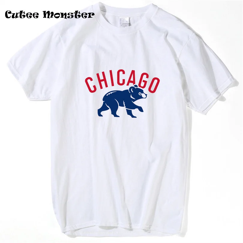 Мужская футболка с логотипом Chicago Cubs летняя спортивная коротким рукавом и