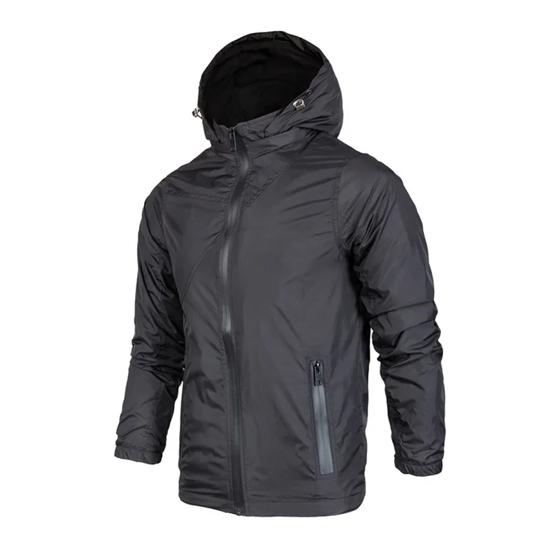 black Style B Litthing летняя повседневная мужская куртка с защитой от ультрафиолета, Мужская ветровка с капюшоном, водонепроницаемая Базовая уличная одежда с длинным рукавом - Цвет: black Style B