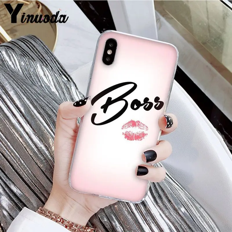 A8 Yinuoda, лучшая мама, босс, слова, окрашенные, аксессуары для телефонов, чехол для Apple iPhone 8 7 6 6S Plus X XS MAX 5 5S SE XR, мобильные чехлы - Цвет: A8