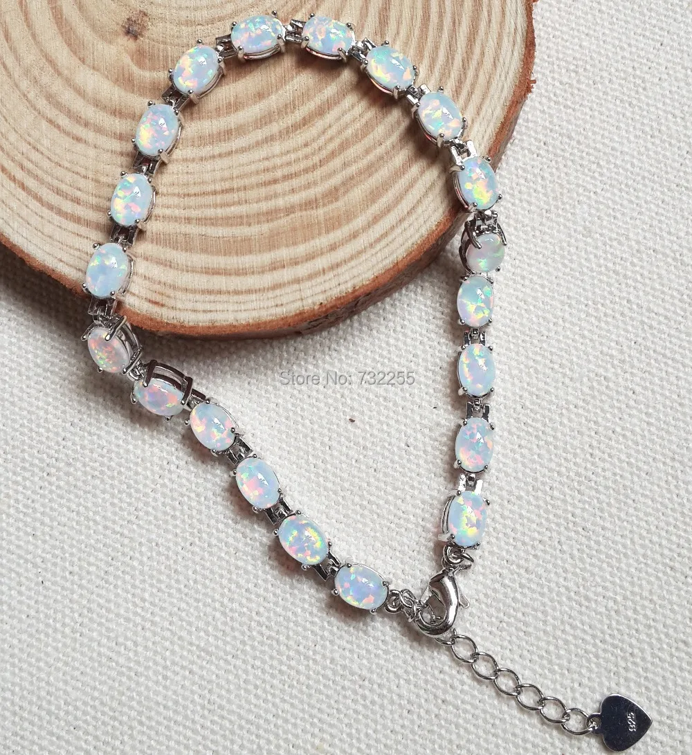 Модные браслеты 7 5 дюймов с белым огненным опалом для женщин|bracelet diy|jewelry channelbracelet