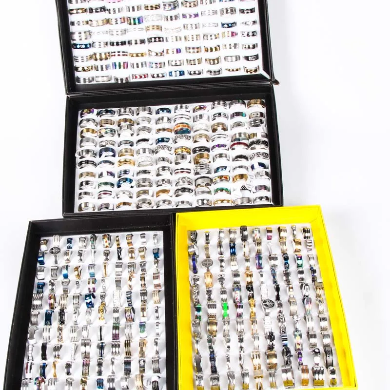 Кольца унисекс из нержавеющей стали 100 шт./комплект|Кольца| |