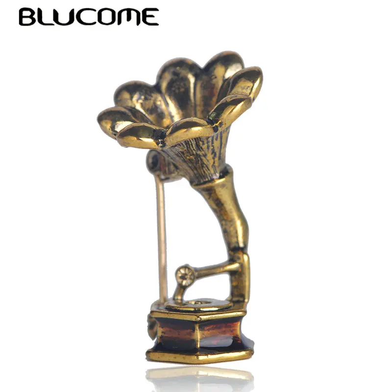 Женская Брошь в виде граммофона Blucome брошь форме искусственной кожи музыкального