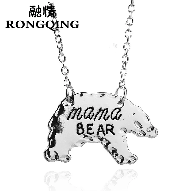 Ожерелье RONGQING 12 шт./лот Мама Медведь для женщин модная цепочка серебряного цвета