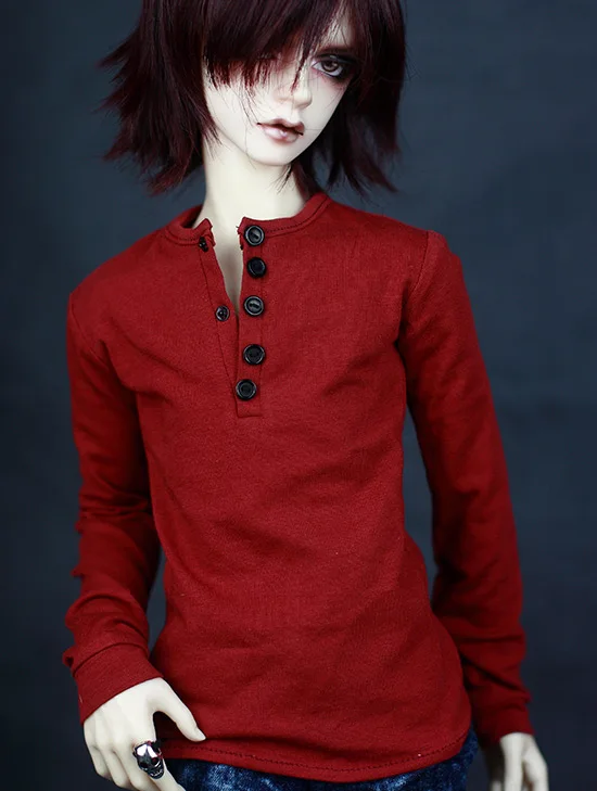 Кукольная рубашка BJD красная Классическая футболка с длинными рукавами для 1/3 1/4 DD