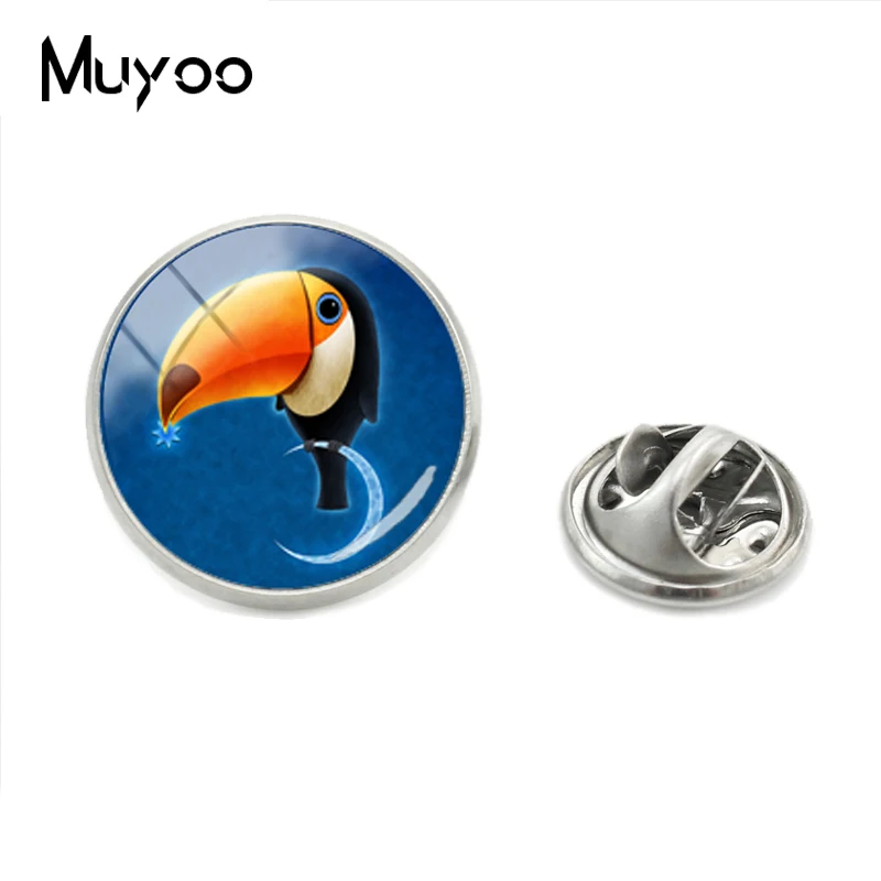 2018 бабочка серебряное ювелирное изделие отворот булавки красивые Toucan птицы