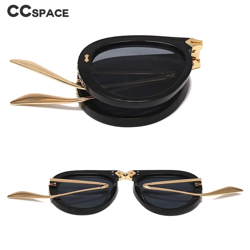 46838 складные ретро солнцезащитные очки с бриллиантами для мужчин и женщин Модные