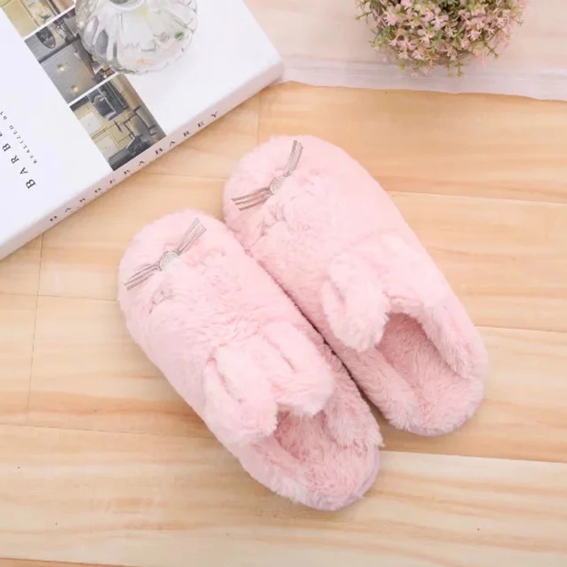 Полупаковка нескользящих пушистых плюшевых тапочек Millffy rabbit cartoon|half slippers|rabbit