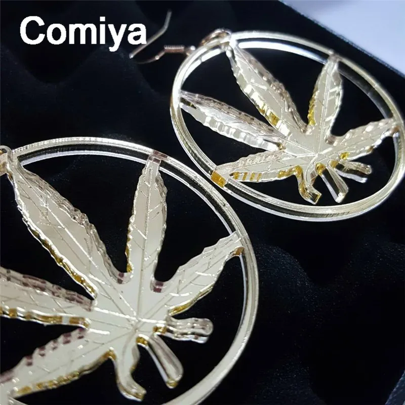 Big round hollow out leaf pendants drop earrings european stylish boucle d'oreille acrylic femme dangle earring indian jewelry |