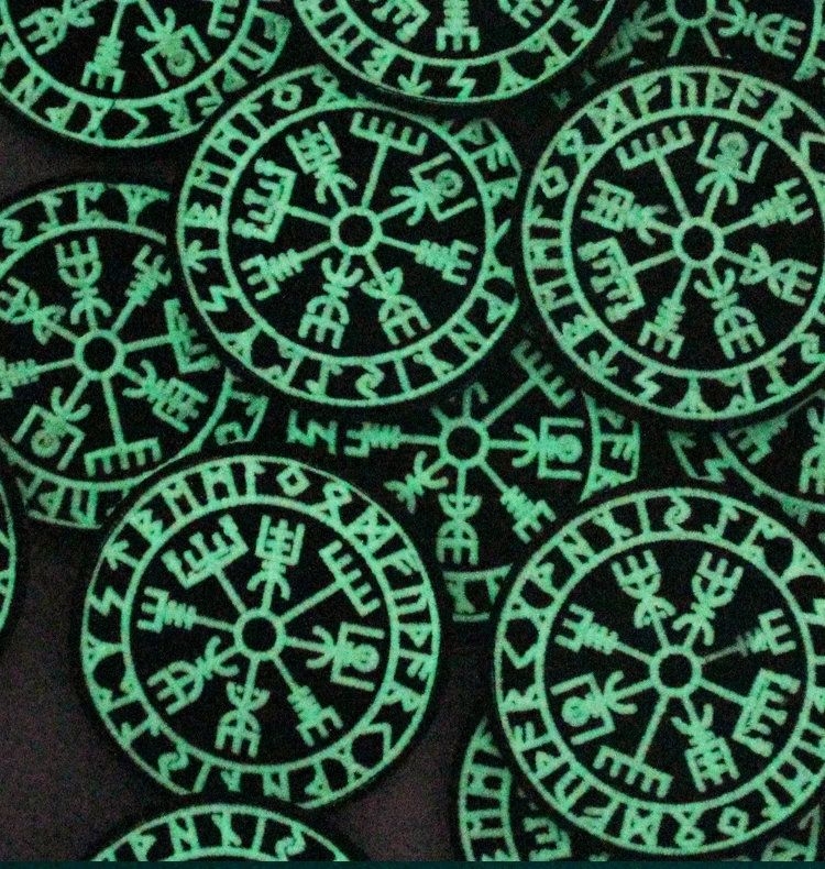 Нашивки Embird, 3D значки для одежды, светящиеся в темноте, Vegvisir, Викинг, компас, скандинавский крючок и петля, нашивка для шляпы, значок для подростков