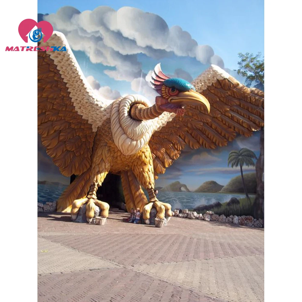 Квадратный круглый 5D DIY Алмазная картина полностью Efteling парк Алмазная вышивка дракона вышивка крестиком горный хрусталь Украшение стены