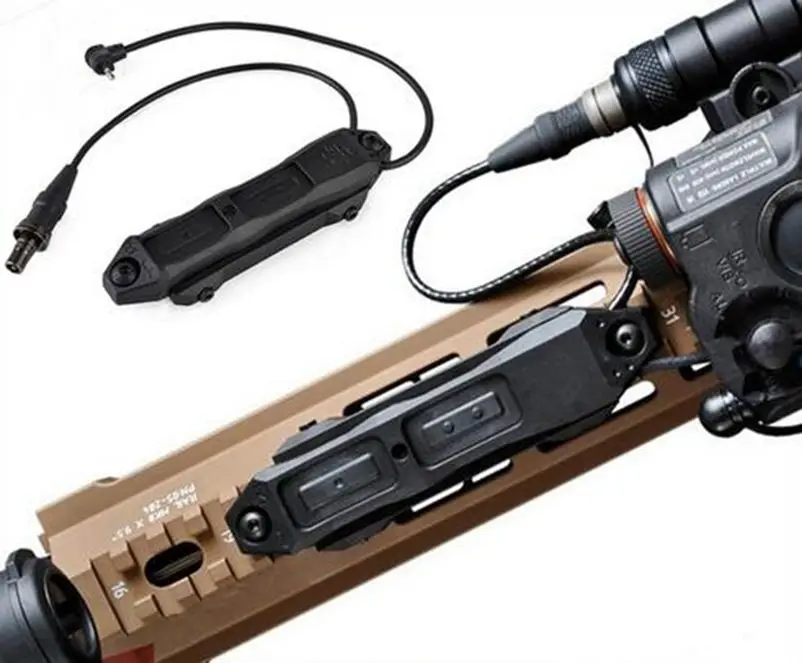Tactical Airsoft LA PEQ15 Red Dot Flashlight PEQ Laser with Remote Switch Pressure Light Double Control | Спорт и развлечения
