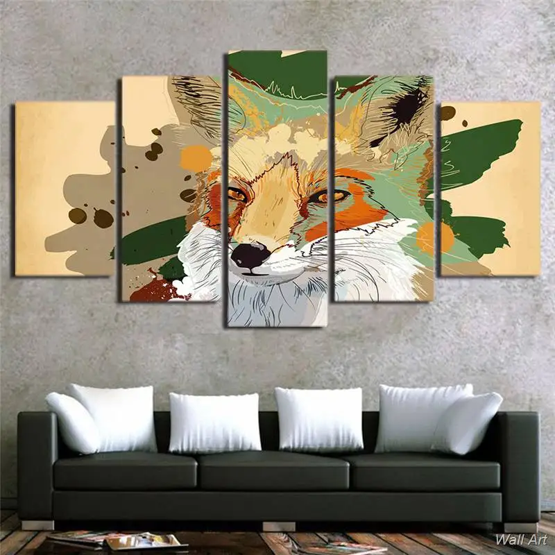 

Hd Printed 5 Piece Canvas Art Abstract Wolf Painting Wall Pictures Decor Framed Modular Painting Free Shipping -92594-YP