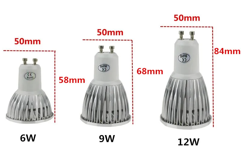 Nieuwe Высокая мощность лампада Led MR16 GU5.3 GU10 COB 6 Вт 9 Вт 12 Вт Dimbare Led Cob прожектор Холодный белый MR 16 12 В лампа гу 5,3 220 В