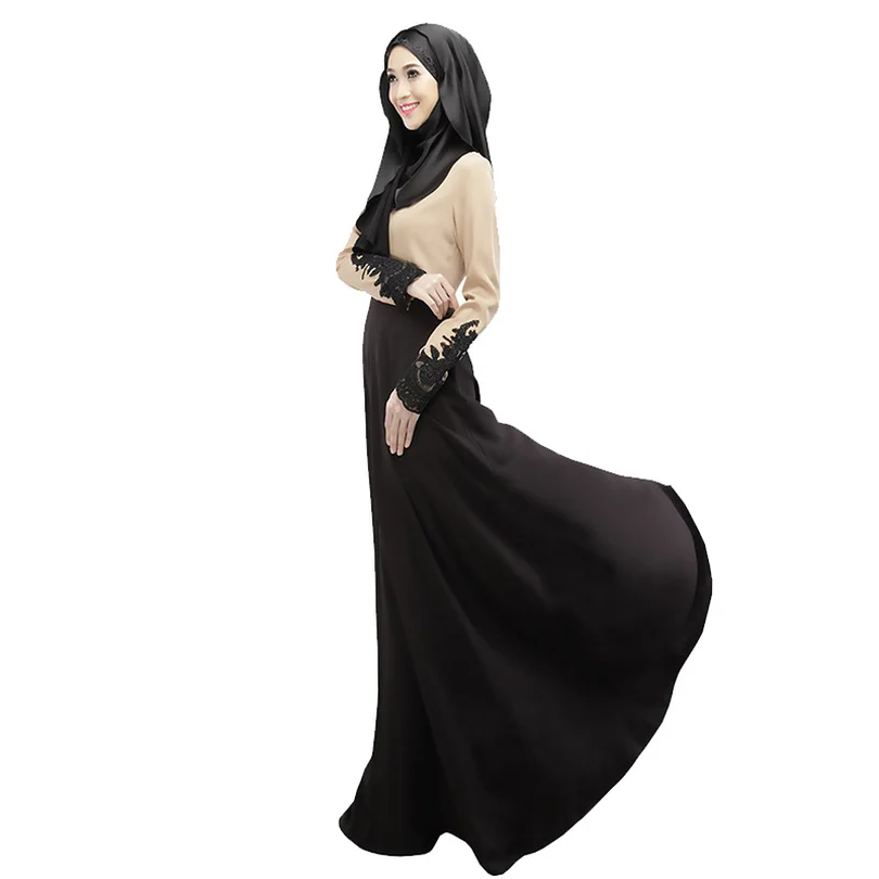 2018 женские мусульманские платья шифон Ткань dubai abaya турецкие мусульманская