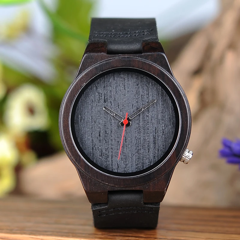 BOBO BIRD L-B10 Мужские красные деревянные часы модные эбеновые повседневные античные