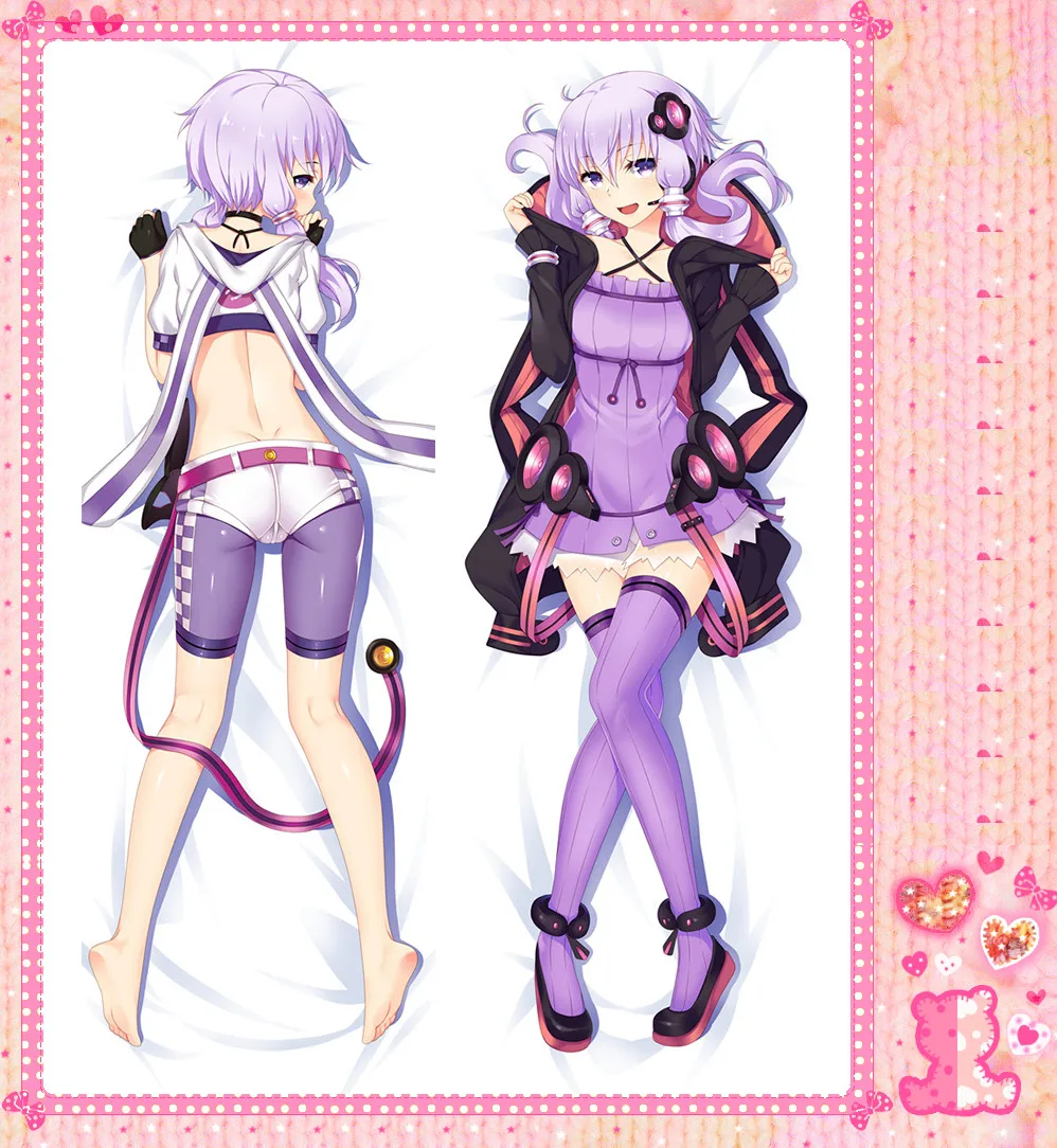 Двусторонняя наволочка с рисунком японского Аниме Vocaloid Yuzuki Yukari обнимающая