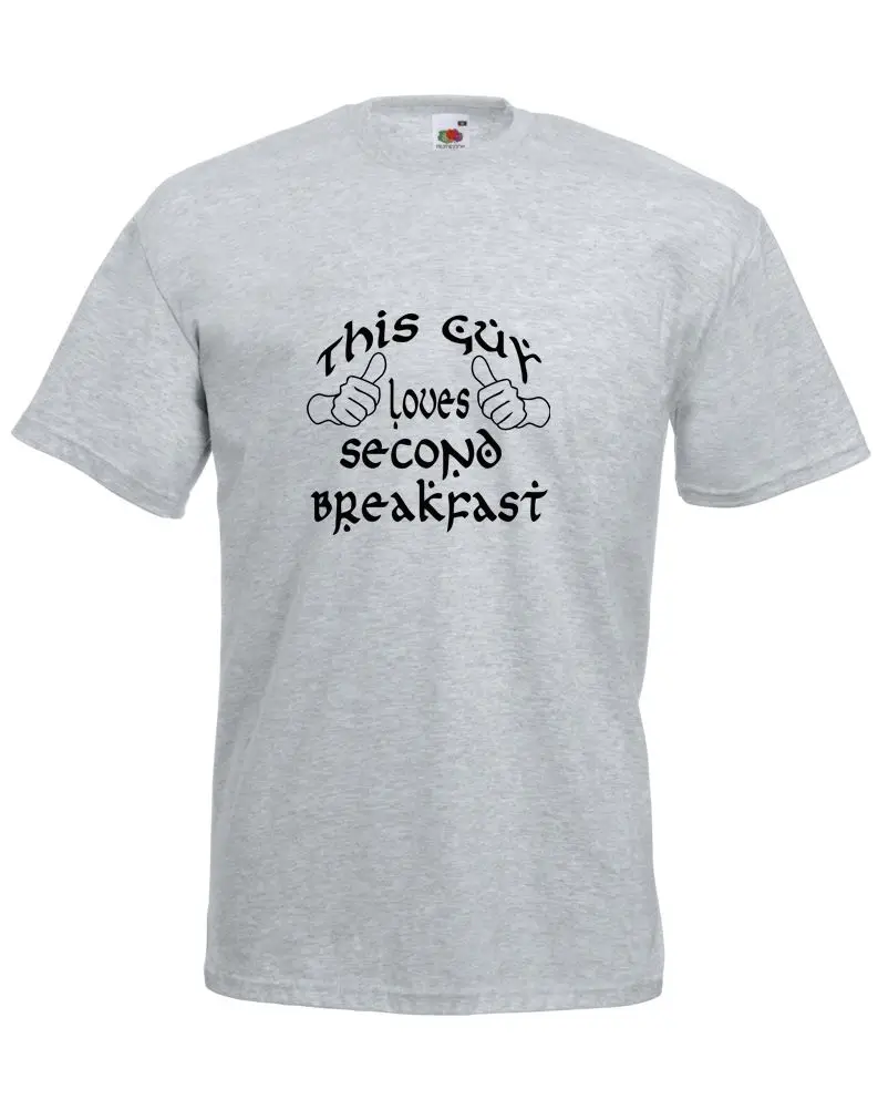 Button Down Shirts Compression This Guy Loves Second Breakfast O-Neck Short-Sleeve Mens T | Мужская одежда