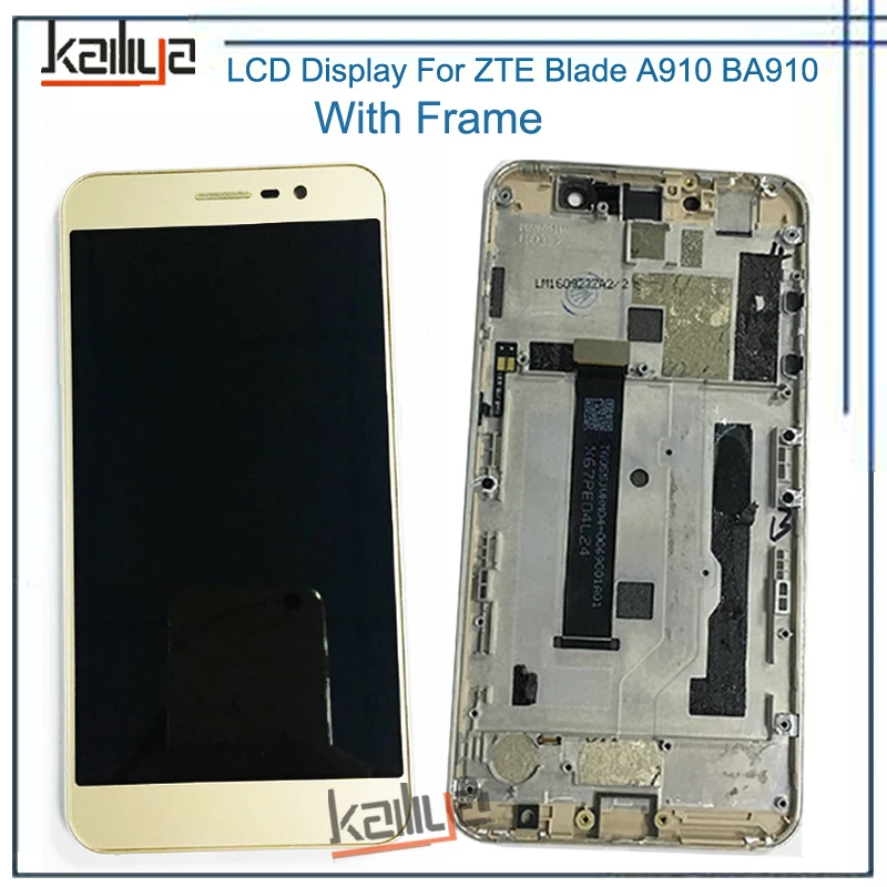ЖК-дисплей для ZTE Blade A910 BA910 + сенсорный экран дигитайзер сборка Замена с рамкой |
