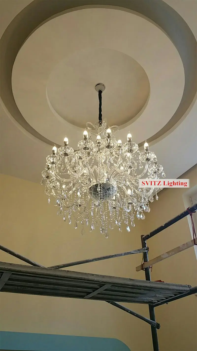 Современный 100 см 24 шт Большой Двухуровневый дом гостиная люстра Led Lustre cristal