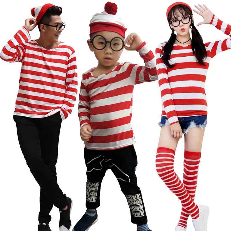 Костюм для Хэллоуина с героями мультфильмов wully Waldo родителей и детей костюм