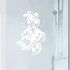 Виниловая наклейка на стену, 60x36 см, с морскими волнами, для украшения стен, стекла, ванной, JP005