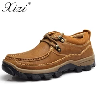 xizi brand men casual shoes men 100 genuine leather loafers shoes slip on shoe handmade high quality male casual boat shoe