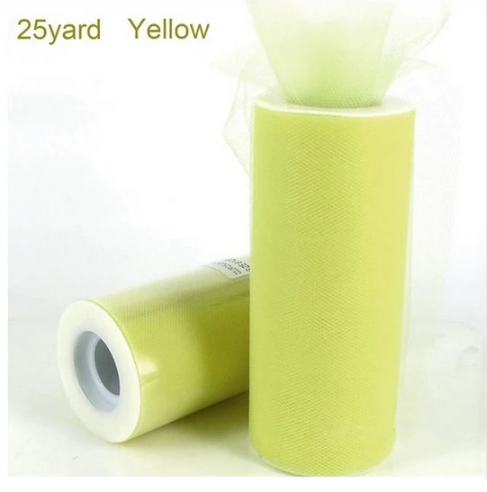 Yellow 25 yard FENGRISE ткани 100 Двор 15 см DIY Тюль ролл Катушка Туту Одежда трикотажная ткань для Свадебный декор швейные для вечеринки, дня рождения поставок событий ткани ткань для платья свадебный декор свадебные украшения - Цвет: Yellow 25 yard