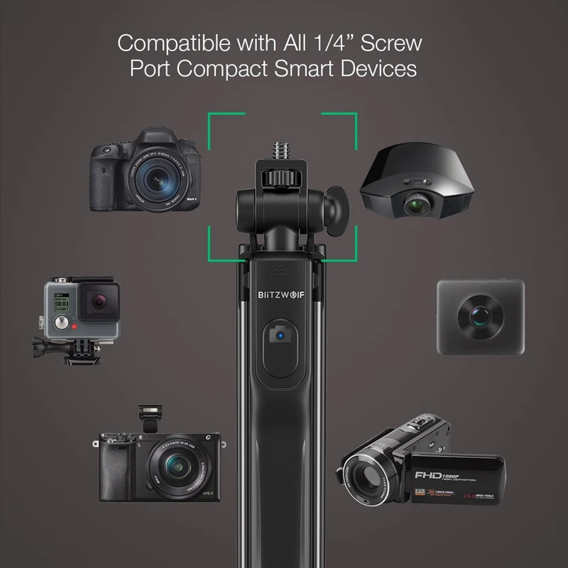 Blitzwolf BW BS8 с светодиодный заполняющий свет bluetooth палка для селфи штатив Выдвижная