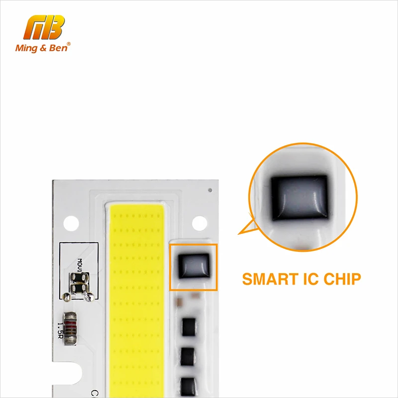 Светодиодный COB чип для лампы 20 Вт 30 50 70 100 150 220 В переменного тока 110 IP65 Smart IC