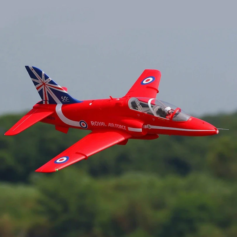 Радиоуправляемый самолет FMS 80 мм Ducted Fan EDF Jet Hawk Red Arrow 6CH с закрывающимися клапанами