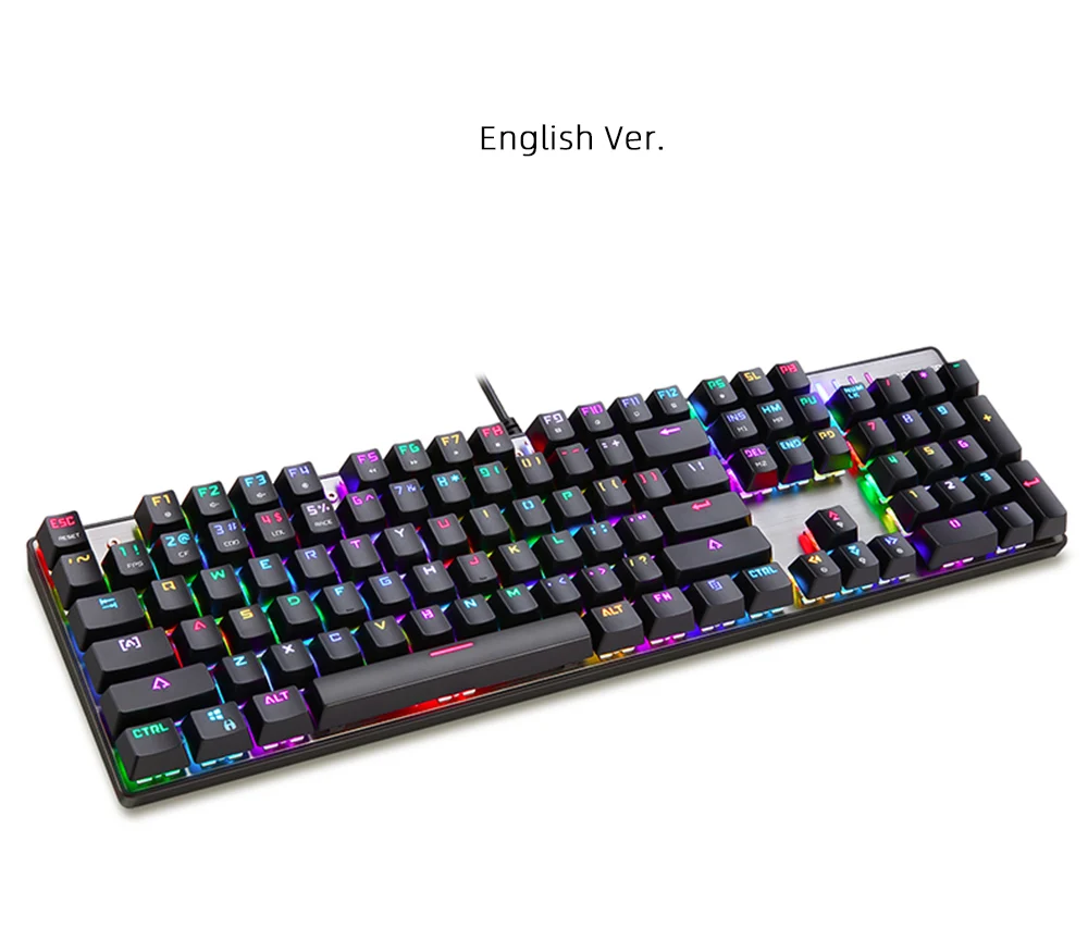Русская/английская версия Motospeed CK104 игровая механическая клавиатура с RGB подсветкой 104 клавиш синий/красный переключатель Проводная клавиатура для геймера