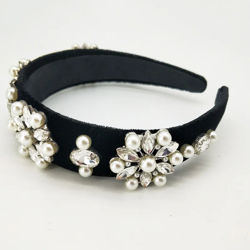 Женская бархатная повязка на голову для девушек и женщин Золотая широкая с