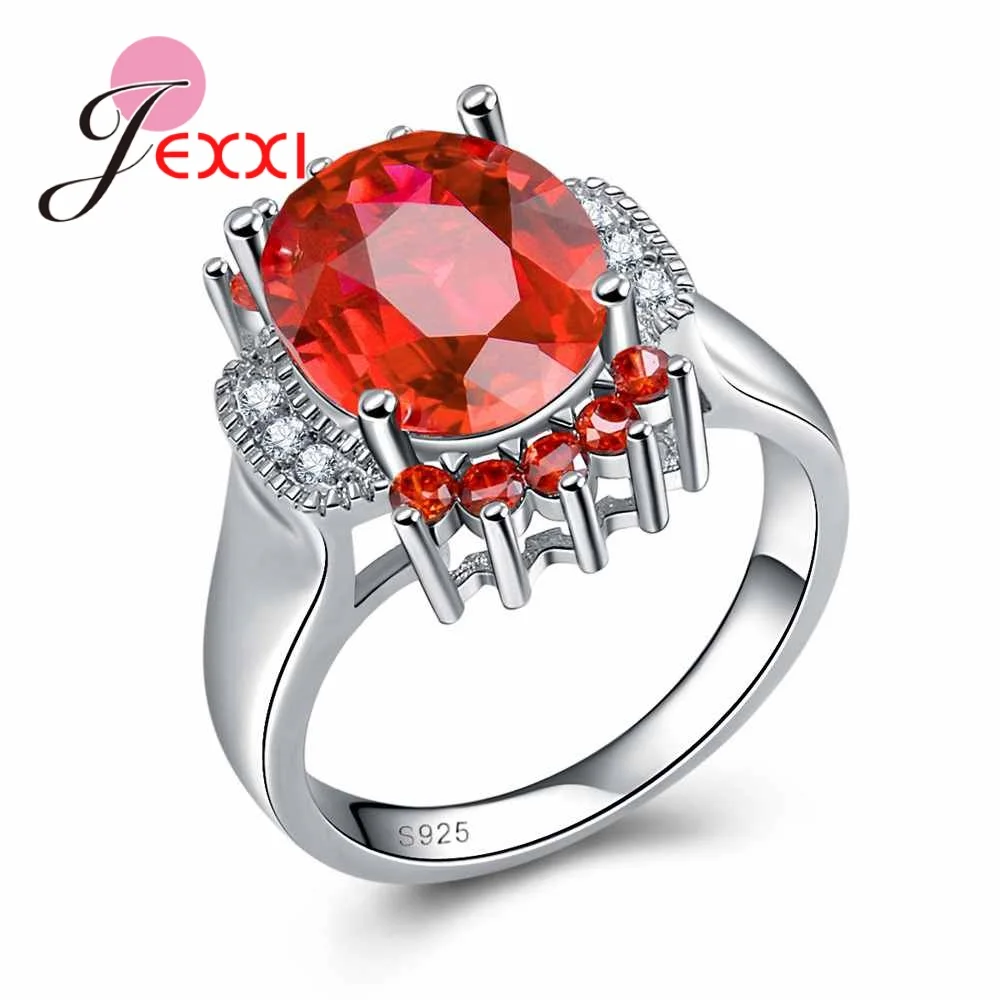 Lose Money Promotions Jewelry Wholesale 925 Sterling Silver Ring Women/Girls Fashion Party Bijoux Paved Red CZ Zircon | Украшения и