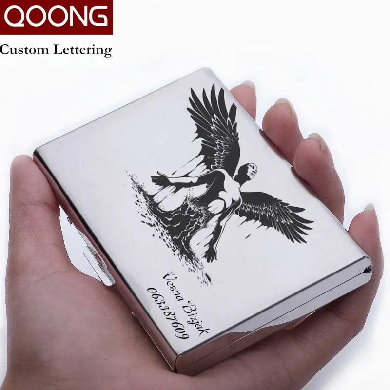 Чехол QOONG из нержавеющей стали с RFID-блокировкой для банковских карт защита мужчин