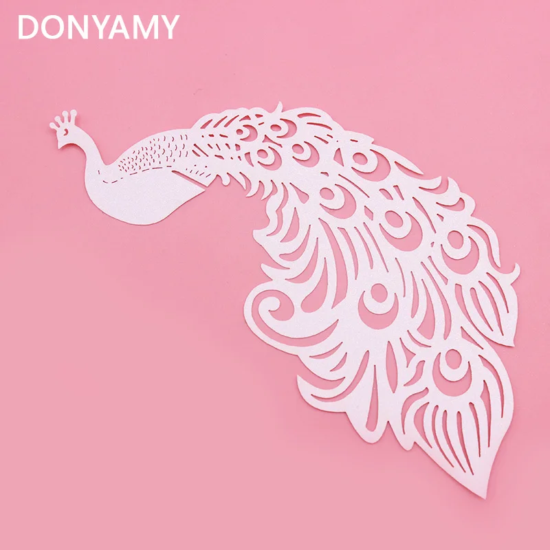 100 шт. бумага для резки лазера павлина свадебные карты настольная стакан вина