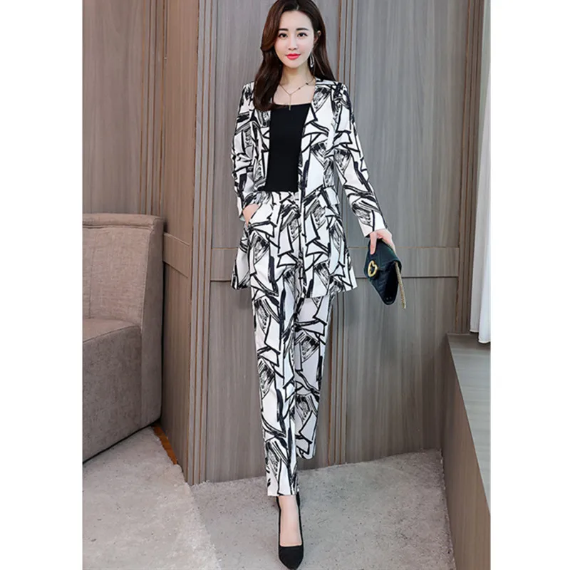 Женский костюм модный темпераментный женский с принтом из двух предметов (пиджак