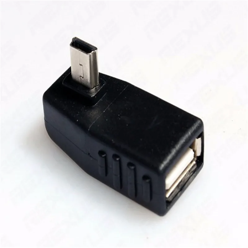 Высококачественный 90 градусный вниз правый Anlgled USB мама к мини папа OTG адаптер для