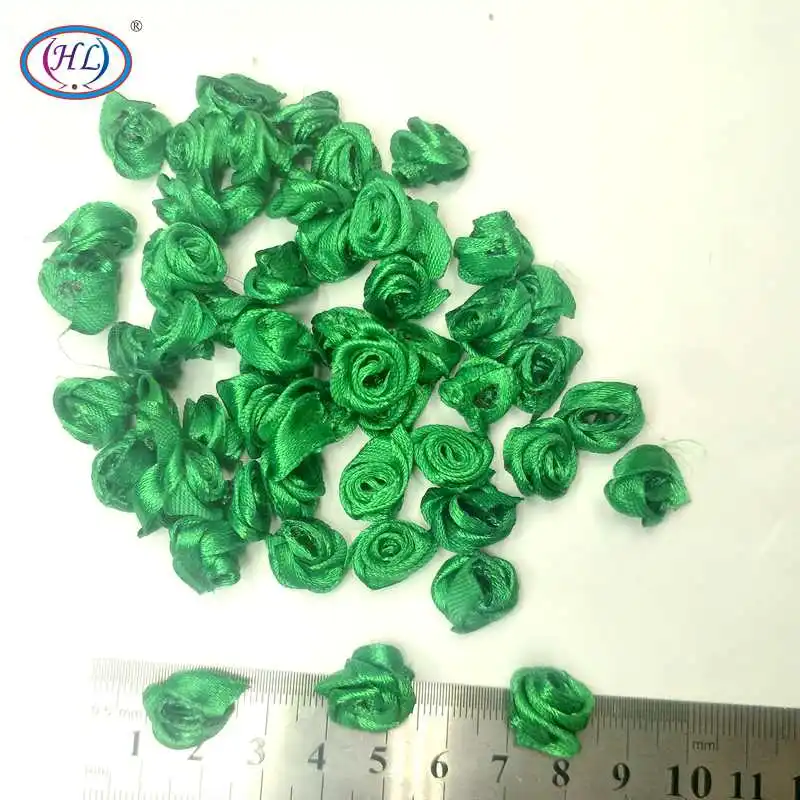 Зеленая лента ручной работы HL 100 шт. 15 мм розы цветы сделай сам Швейные аксессуары