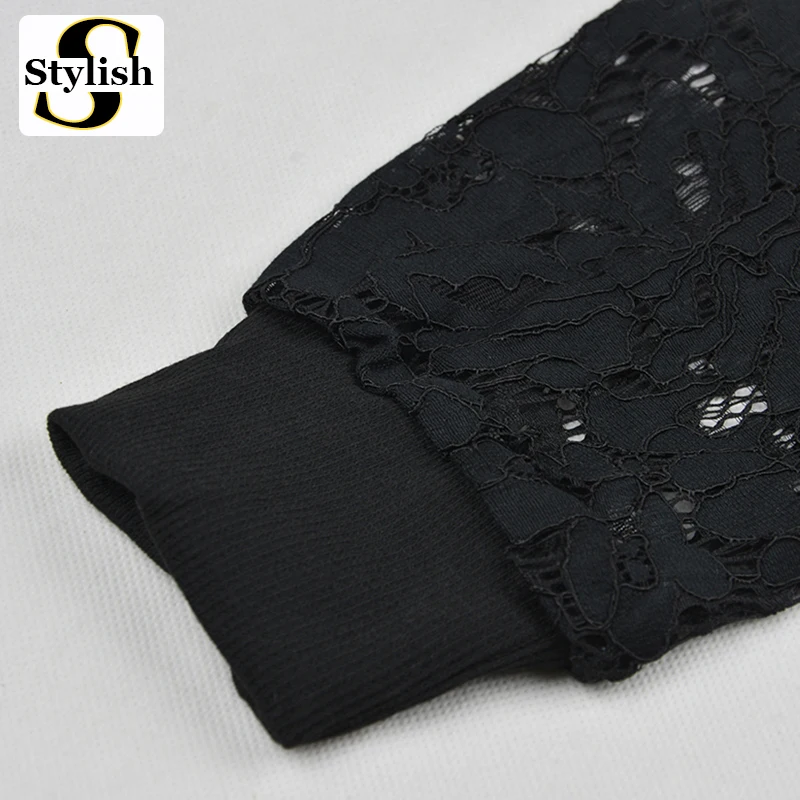 Женская белая кружевная блузка рубашка с длинным рукавом сексуальные ажурные