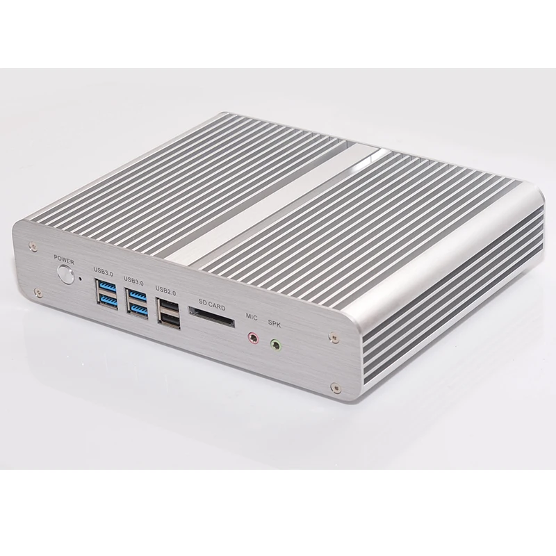 Безвентиляторный Mini ITX ПК Intel Core i7 4500u 5500u 8 ГБ Оперативная память 64 SSD 500 HDD SD Card 2 HDMI +