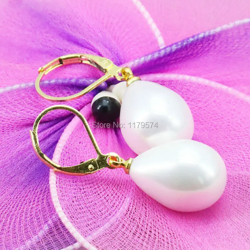 Блестящие серьги из натурального белого жемчуга серьги-подвески для ушей