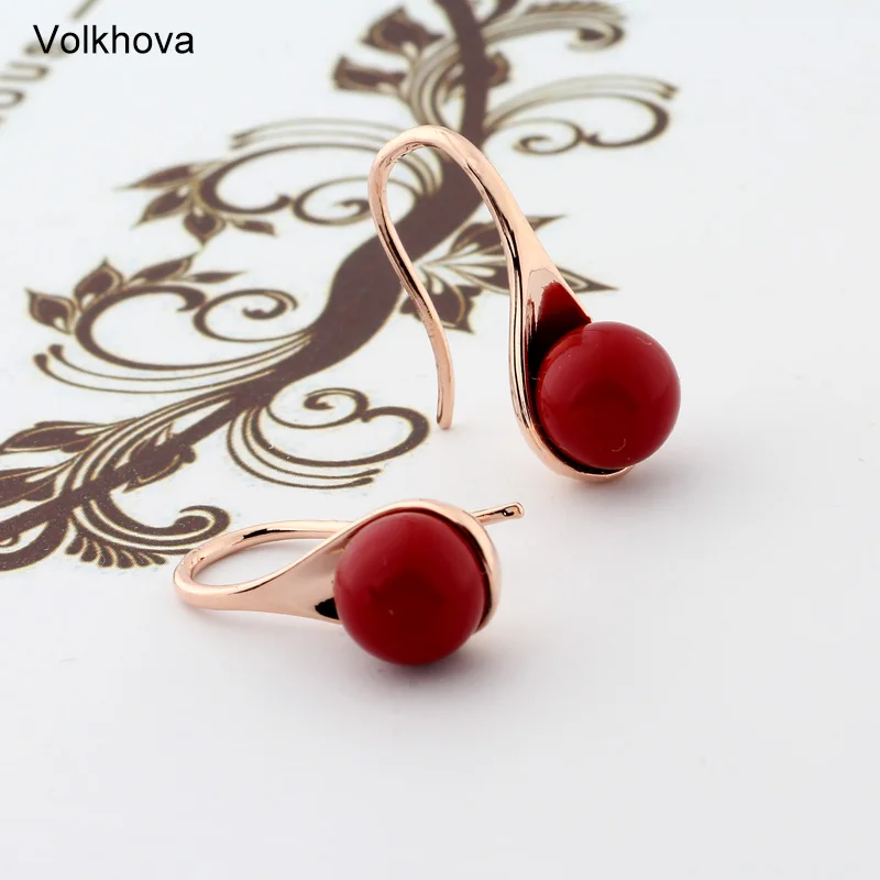 Free Shipping Fashion Jewelry Wholesale 585 Rose Gold Color Earrings Imitation Pearl Drop for Women Girls Gift | Украшения и