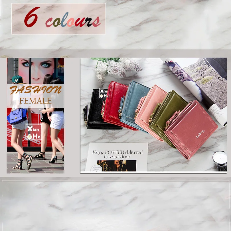 Женский кошелек маленький с отделением для карт на молнии кармашком монет