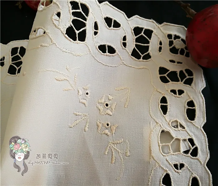 VGOLSUN Ivory 6PCS/Lot 100%Cotton Handmade Embroidered Table Napkin Dobby Guardanapo De Tecido Wedding Home Party Decoration