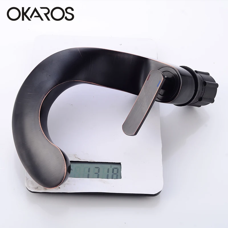 Ванная комната okaros смеситель повысить твердая brasssingle промасленный бронза rubberhandle сосуд Раковина горячей и холодной воды смеситель M034-OBR