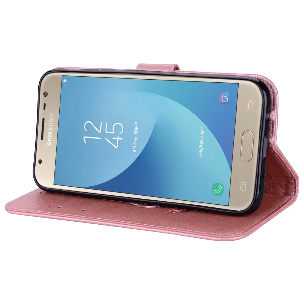 Чехол для SAMSUNG Galaxy J1 J3 J5 J7 2016 из искусственной кожи с 3D принтом + Мягкий силиконовый