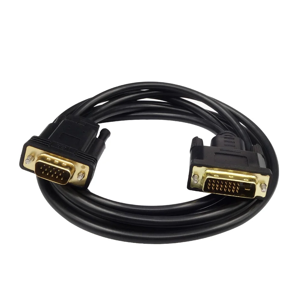 Black Dvi в VGA мужчинами M/M DVI-D 24+ 1 Совместимость DVI-I 24+ 5 адаптер Встроенный чип DVD разъем Xbox PS проектор конвертер - Цвет: Black