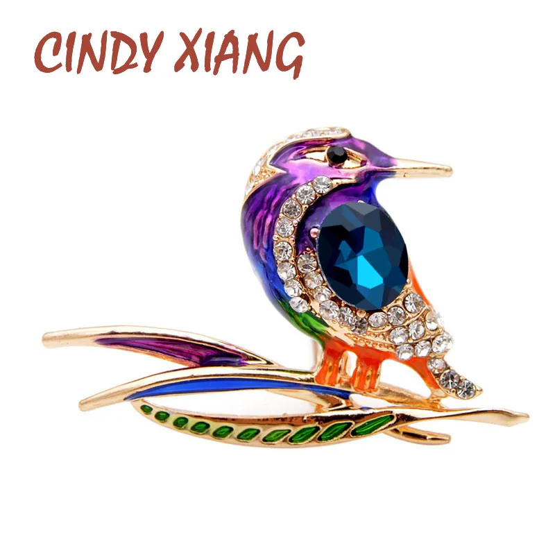 CINDY XIANG Новое поступление эмалированные Броши с птицами для женщин Красочные