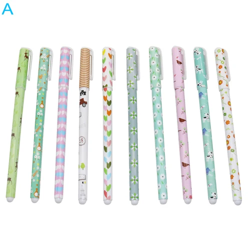 A 10 шт. цветная мультипликационная гелевая ручка для животных Kawaii канцелярские принадлежности корейские canetas Escolar Papelaria подарочные офисные материалы для школы - Цвет: A
