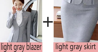blazer and skirt Женские деловые костюмы, рабочая одежда, Офисная форма, дизайнерские женские офисные костюмы, блейзеры, feminino spa, Униформа, элегантные деловые брючные костюмы - Цвет: blazer and skirt